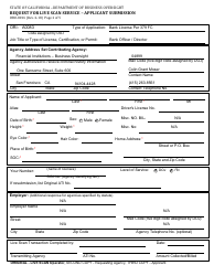 Form DBO-8016 Request for Live Scan Service - Applicant Submission - California, Page 2
