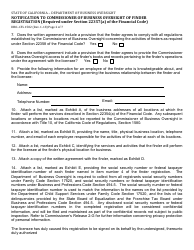 Form DBO-CFL1582 Notification to Commissioner of Business Oversight of Finder Registration (Required Under Section 22357(A) of the Financial Code) - California, Page 2
