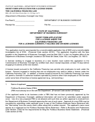 Form DBO-CFL1423 Short Form Application for a License Under the California Financing Law - California, Page 6