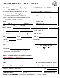 Document preview: Form DBO-CFL8018 Request for Live Scan Service - Applicant Submission - California