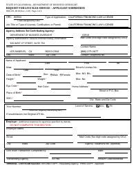 Form DBO-CFL8018 Request for Live Scan Service - Applicant Submission - California, Page 2