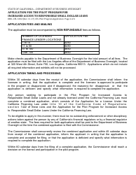Form DBO-CFL1602 Application for the Pilot Program for Increased Access to Responsible Small Dollar Loans - California, Page 2