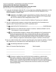 Form DBO-CFL1602 Application for the Pilot Program for Increased Access to Responsible Small Dollar Loans - California, Page 4