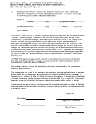 Form DBO-CDDTL2021 Short Form Application for a License Under Cddtl - California, Page 3