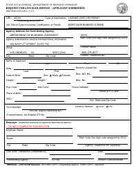 Form DBO-CRMLA8018 Request for Live Scan Service - Applicant Submission - California