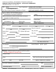 Form DBO-CRMLA8018 Request for Live Scan Service - Applicant Submission - California, Page 2
