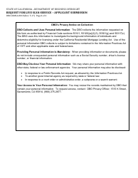 Form DBO-CRMLA8018 Request for Live Scan Service - Applicant Submission - California, Page 4