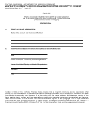 Form DBO-CSCL118 Nonprofit Community Service Organization Notice and Written Consent - California, Page 2