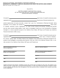 Form DBO-CSCL118 Nonprofit Community Service Organization Notice and Written Consent - California, Page 3