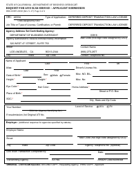 Form DBO-CDDTL8018 Request for Live Scan Service - Applicant Submission - California, Page 2