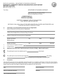 Form DBO-CSCL119 Nonprofit Community Service Organization Audit Report and Declaration - California