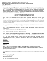Form DBO-CSCL119 Nonprofit Community Service Organization Audit Report and Declaration - California, Page 2