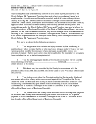 Form DBO-CSCL105 Bond of Check Seller - California, Page 2