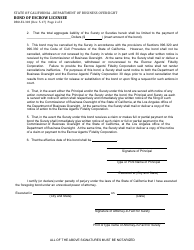 Form DBO-EL303 Bond of Escrow Licensee (Financial Code Section 17202) - California, Page 2