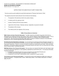 Form DBO-EL303 Bond of Escrow Licensee (Financial Code Section 17202) - California, Page 3