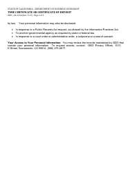 Form DBO-EL323A Time Certificate or Certificate of Deposit - California, Page 2