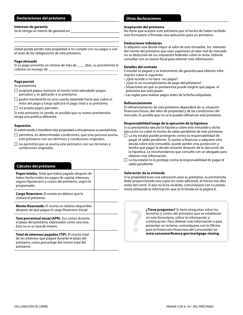 Formulario DBO-CRMLA8019 Declaracion De Cierre - California (Spanish), Page 13