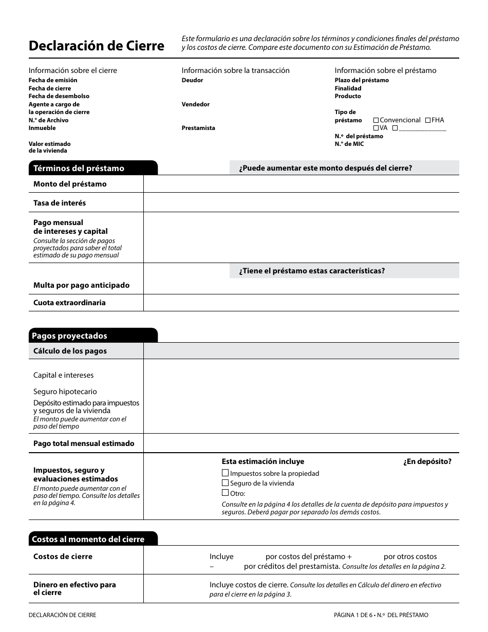 Formulario DBO-CRMLA8019 Declaracion De Cierre - California (Spanish), Page 3