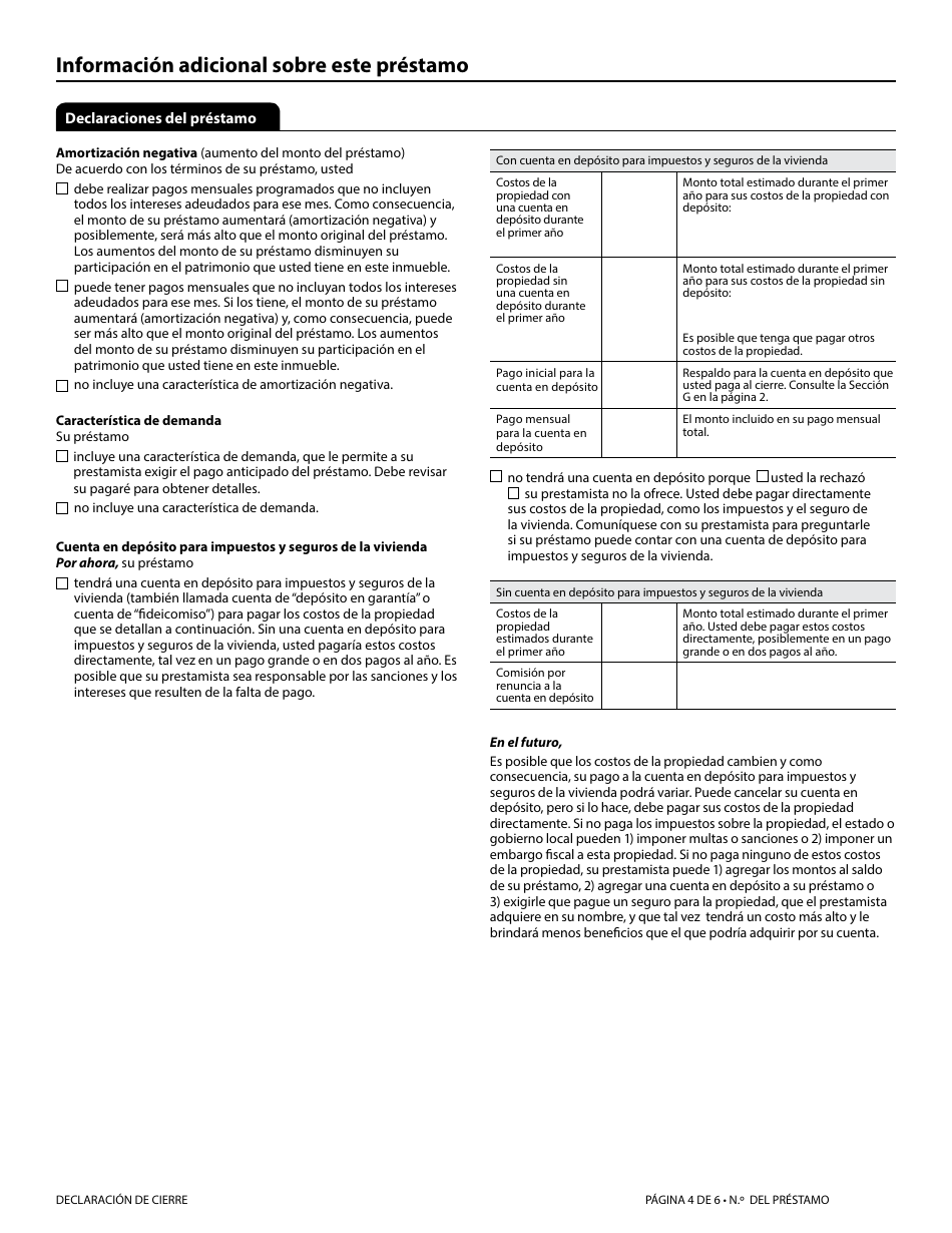 Formulario DBO-CRMLA8019 Declaracion De Cierre - California (Spanish), Page 6
