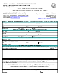 Form DBO-ENF53 Citizen Complaint Against Peace Officer Form - California