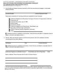 Form DBO-SB978 Real Estate Related Information Required Pursuant to Corporations Code Section 25102.2 - California, Page 2