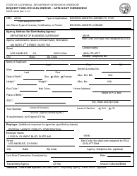 Document preview: Form DBO-EL8018 Request for Live Scan Service - Applicant Submission - California