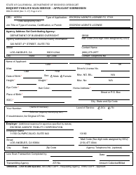 Form DBO-EL8018 Request for Live Scan Service - Applicant Submission - California, Page 2