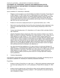 Form DBO-CDDTL250.61 &quot;Statement of Citizenship, Alienage and Immigration Status for Application of Department of Business Oversight License or Certificate&quot; - California, Page 5