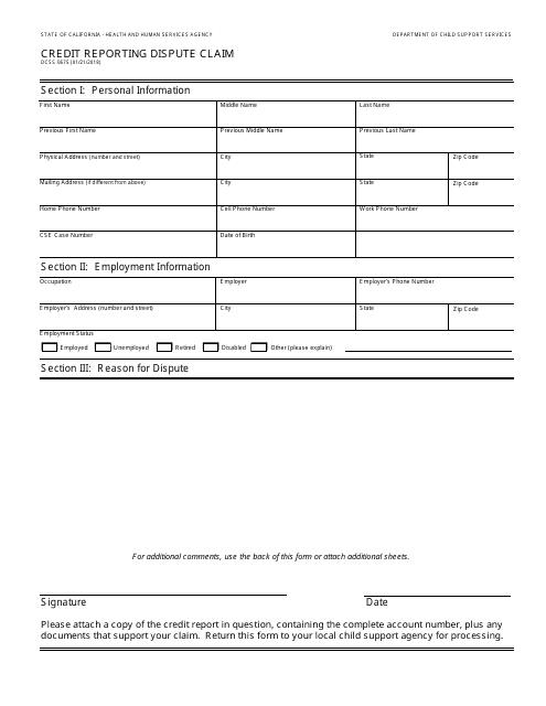Form DCSS0675  Printable Pdf