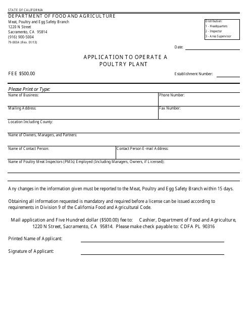 Form 79-003A  Printable Pdf