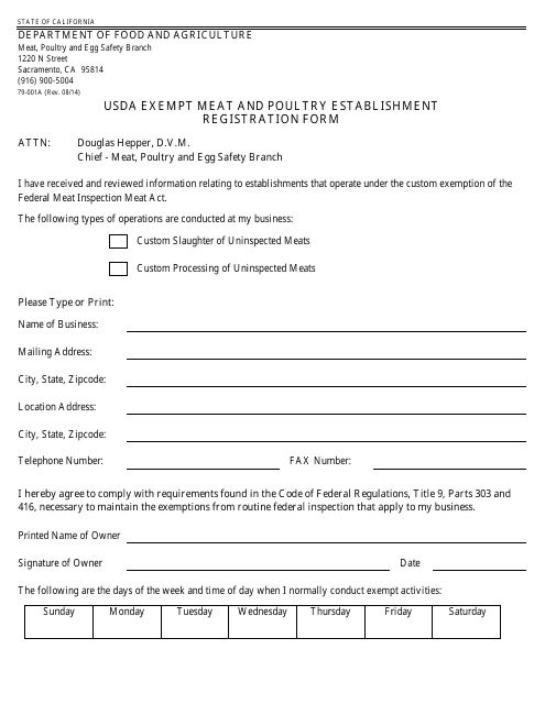 Form 79-001A  Printable Pdf