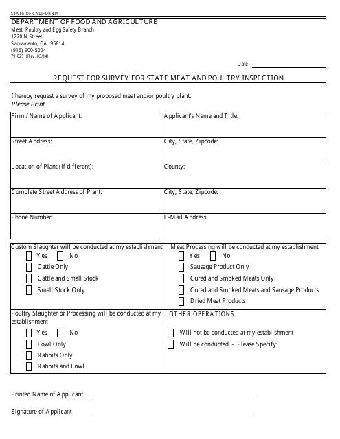 Form 79-025  Printable Pdf