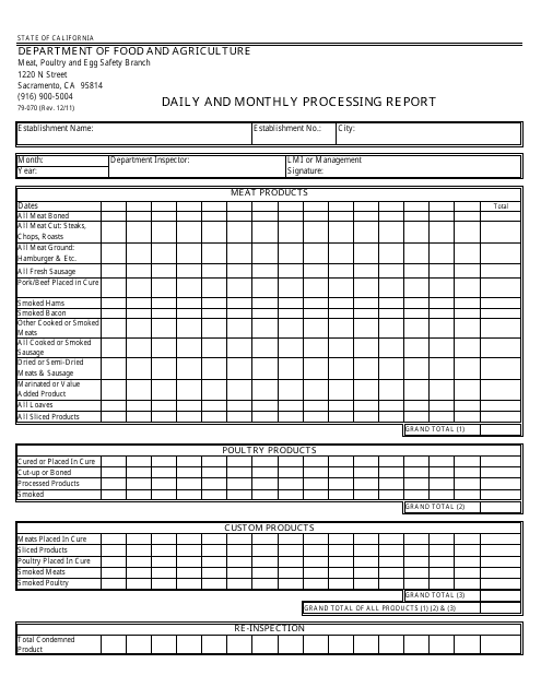 Form 79-070  Printable Pdf