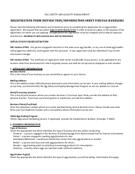 Document preview: Form 517-004A Egg Handler and Producer Registration Form - California