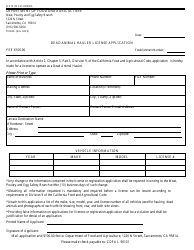 Document preview: Form 79-005A Dead Animal Hauler License Application - California