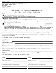 Form 79-018 &quot;Application for Permit to Remove Inedible Materials From a Rendering Plant&quot; - California