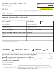 Document preview: Form 79-007A Application to Operate a Rendering Plant - California