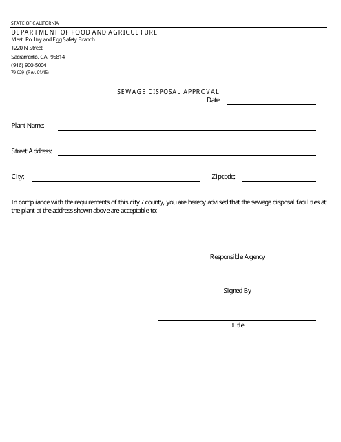 Form 79-029  Printable Pdf