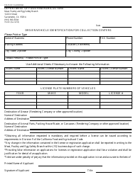 Form 79-020 &quot;Driver/Vehicle Identification for Collection Centers&quot; - California