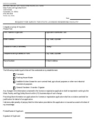 Document preview: Form 79-025A Request for Survey for State Licensed Rendering Facility - California