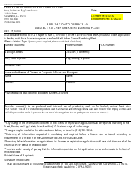 Document preview: Form 79-019A Application to Operate an Inedible Kitchen Grease Rendering Plant - California