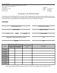 Form 79-038 &quot;Schedule of Operations&quot; - California