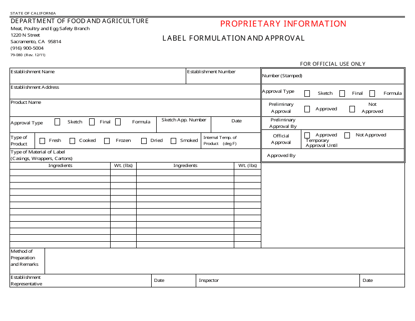 Form 79-080  Printable Pdf