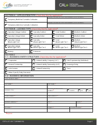 Form CDFA-LIC-001-T Cannabis Cultivation Temporary License Application - California, Page 3