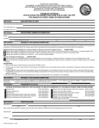 Document preview: Form HCD475.9 Disabled Veteran Application for Exemption From the in Lieu Tax Fee for Manufactured Home or Mobilehome - California