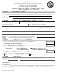 Form HCD RT476.4 Certification of Retail Value and Purchase Price - California
