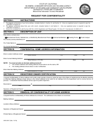 Document preview: Form HCD485.7 Request for Confidentiality - California