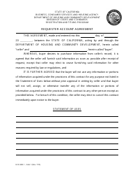 Form HCD488.1 Requester Account Agreement - California