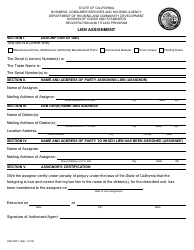 Document preview: Form HCD485.1 Lien Assignment - California