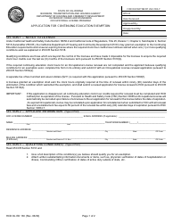Document preview: Form HCD OL ED130 Application for Continuing Education Exemption - California